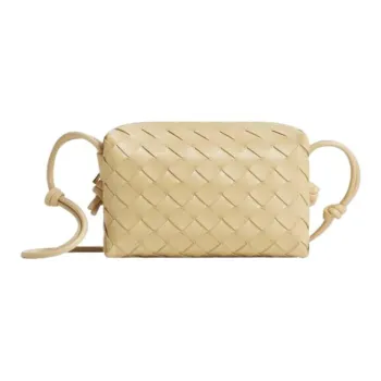 Bottega Veneta LOOP Sheepskin Camera Bag Handheld Shoulder Bag Crossbody Bag Mini Women's Oat