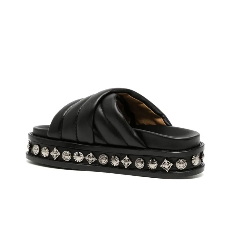Toga Pulla Studded 50mm Leather Slides-3