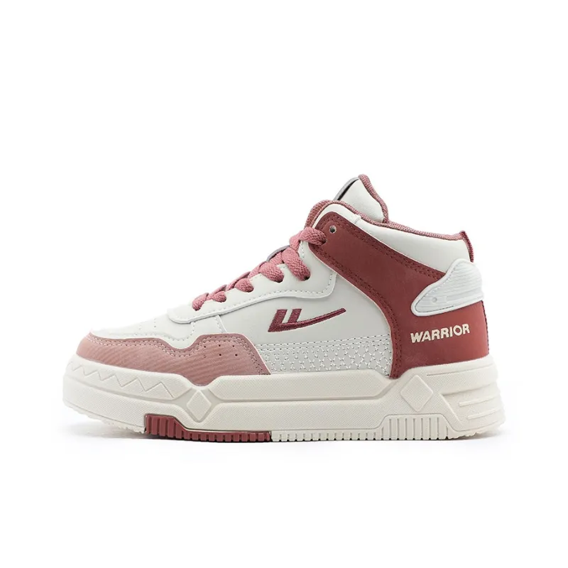 Warrior Wear resistant And Lightweight High Top Skateboard Shoes Women's Beige Pink-0