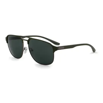 EMPORIO ARMANI Metal Bio-Nylon Fiber Aviator Sunglasses Men's Green