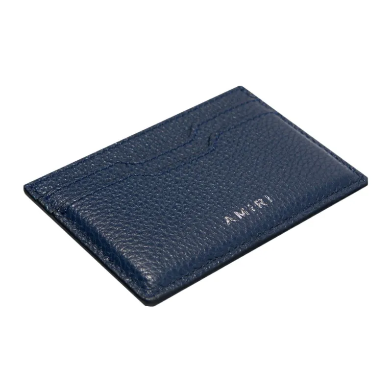 AMIRI Leather Card Holder Regular Women's Marine Blue-1