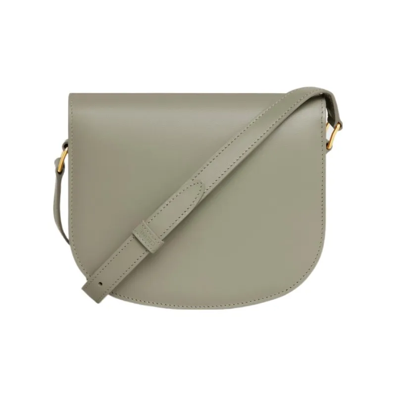 CELINE Besace Cow Leather Crossbody Bag, Shoulder Bag Women's Gray Green-2