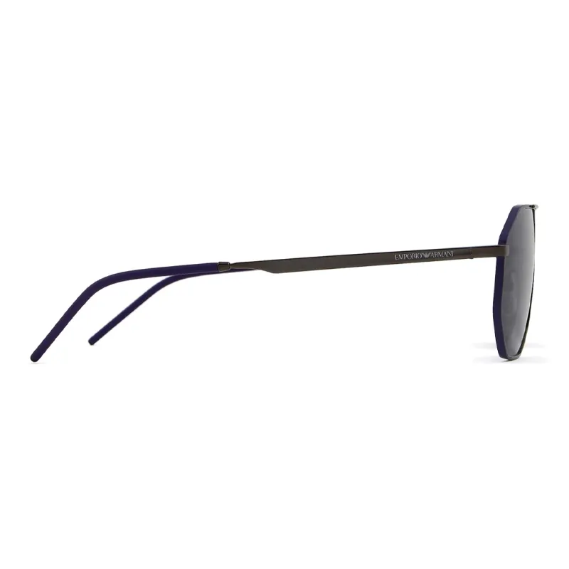 EMPORIO ARMANI Metal Metal Fiber Aviator Sunglasses Men's Black-2