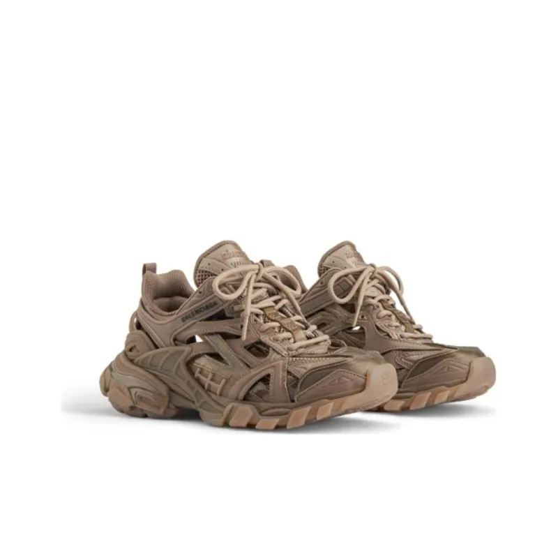 Balenciaga Track 2.0 Abrasion Resistant Low Top Casual Shoes Women's Brown-3