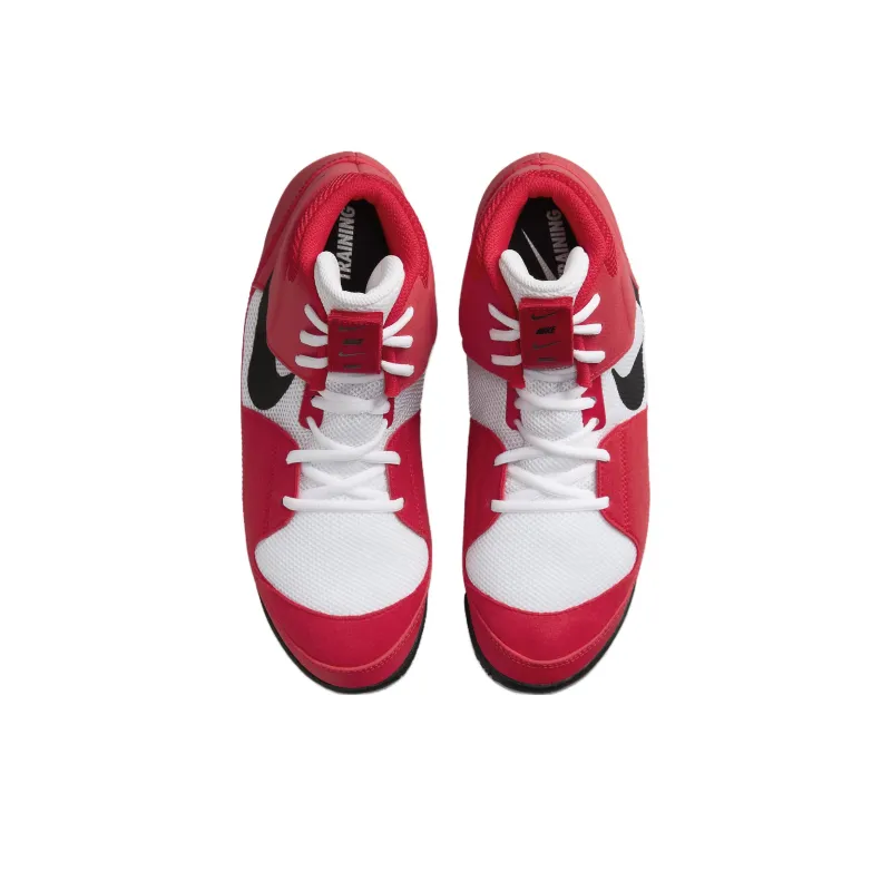 Nike Fury Anti Slip Wear Resistant Mid Top Training Shoes Unisex Red White-3
