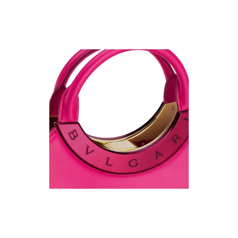 BVLGARI Roma Amor Series Calfskin Shoulder Bag Crossbody Bag Handbag Small Size Women's Pink-4