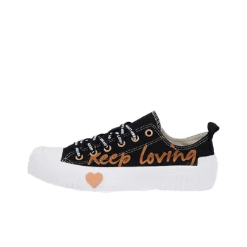 ISTEP Wear resistant And Lightweight Low Top Canvas Shoes Women's Black