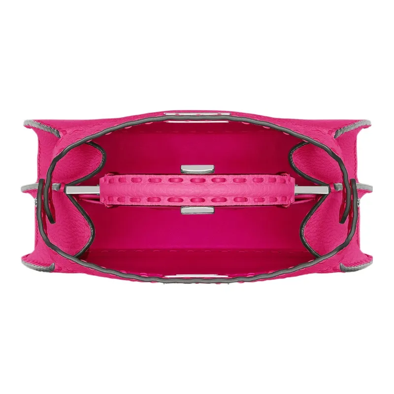FENDI Peekaboo ISeeU Leather Shoulder Bag Crossbody Bag Handbag Small Size Women's Pink-3