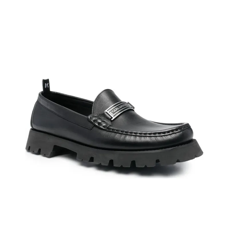 KARL LAGERFELD Lug Klasp Loafers 3.5cm Men's Black-2