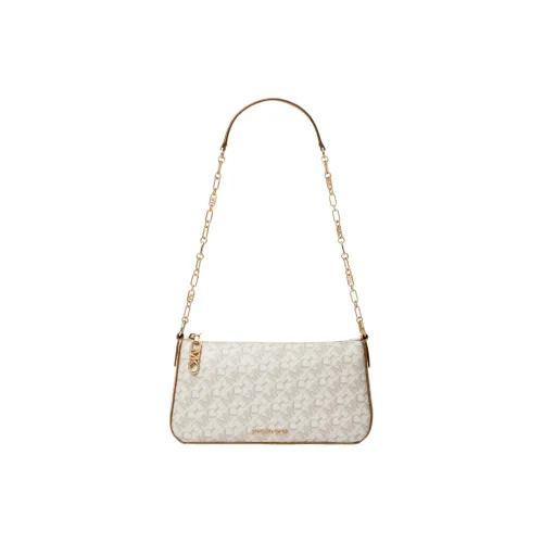MICHAEL KORS Canvas Clutches Crossbody Bags Medium Size Women's White
