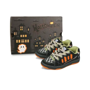 Ollieskate Low Top Skateboard Shoes Unisex Black Orange Green