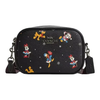COACH Disney Collaboration Jamie Canvas With Leather Camera Bag Shoulder Bag Crossbody Bag Small Size Women's Black
