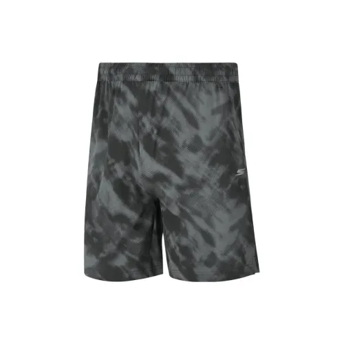 Skechers Casual Shorts Men Black Gray Textured All Over Print/032Q