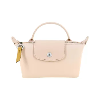 LONGCHAMP Le Pliage City Canvas With Cow Leather Tote Bag, Shopping Bag, Dumpling Bag, Handbag Regular Women's Nude