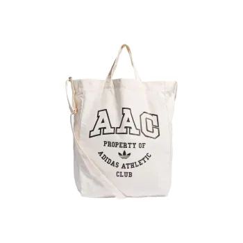 Adidas Originals Cotton Canvas Tote Bag Shopping Bag Canvas Bag Shoulder Bag Crossbody Bag Unisex Beige
