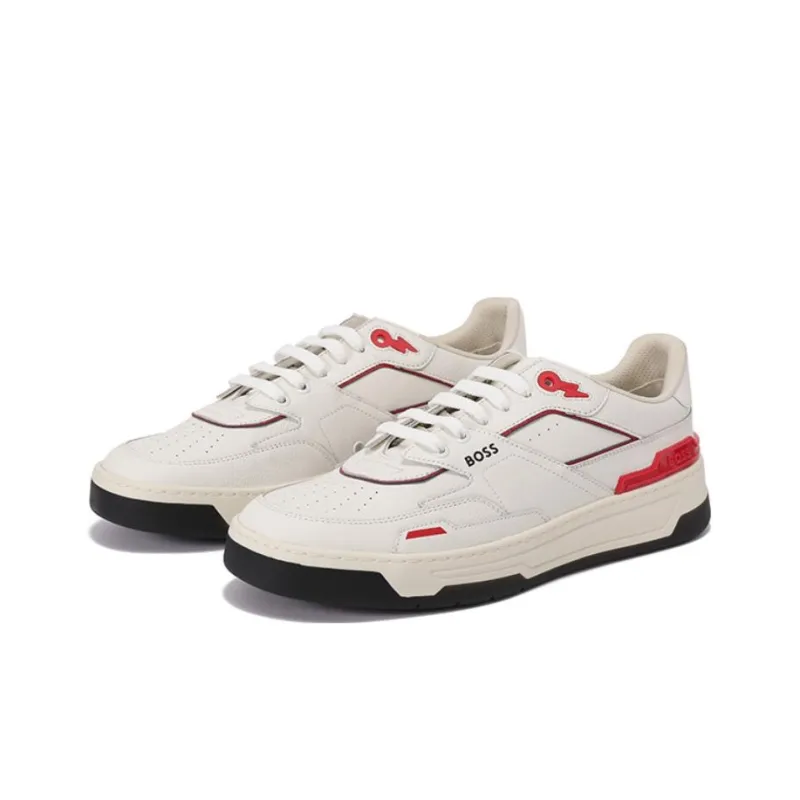 BOSS Logo-print Panelled Leather Sneakers-2