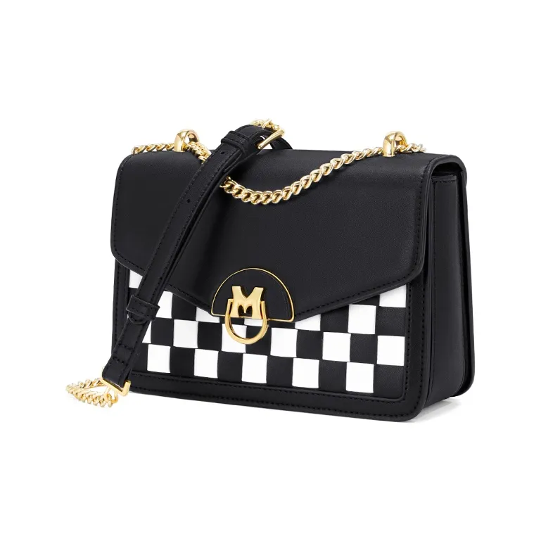 MAKEUP KITTEN With Cow Leather Small Square Bag, Crossbody Bag, Shoulder Bag Women's Black-2