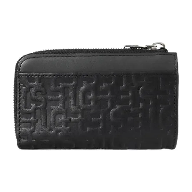 DIESEL Leather Coin Purses Wallets Men's Black-1
