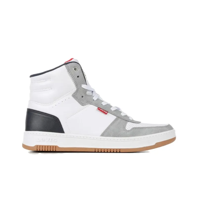 Levis Slip-Resistant Coverage High-Top Skateboard Shoes Men's Black White Gray-1