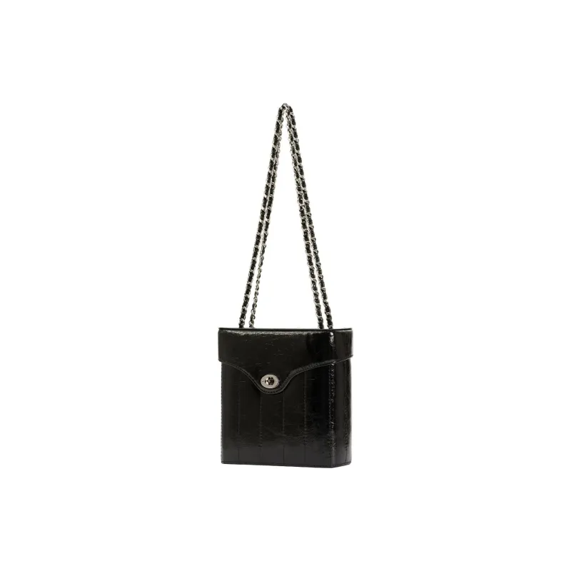 CARDINAL RED Cow Leather Box Bag Shoulder Bag Crossbody Bag Regular Women's Black-2