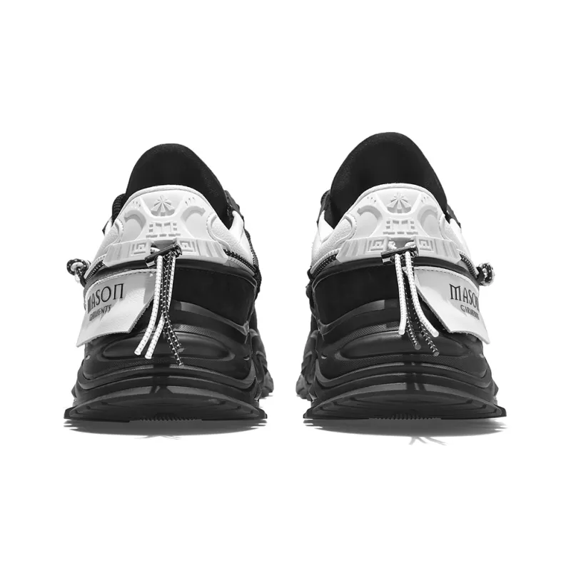 Masongarments Shark Tooth No. 1 Height Increasing Wear-Resistant Low-Top Chunky Sneakers Unisex Jet Black-3