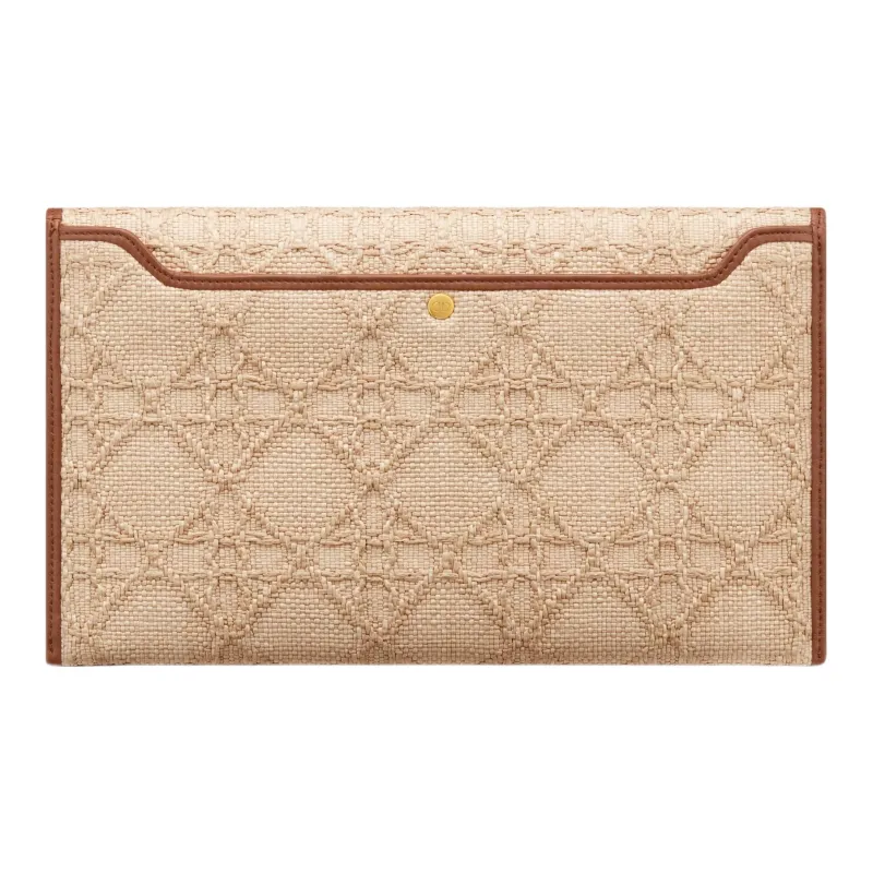 DIOR 30 Montaigne Natural Vine Raffia Clutch Women's Yellow-2