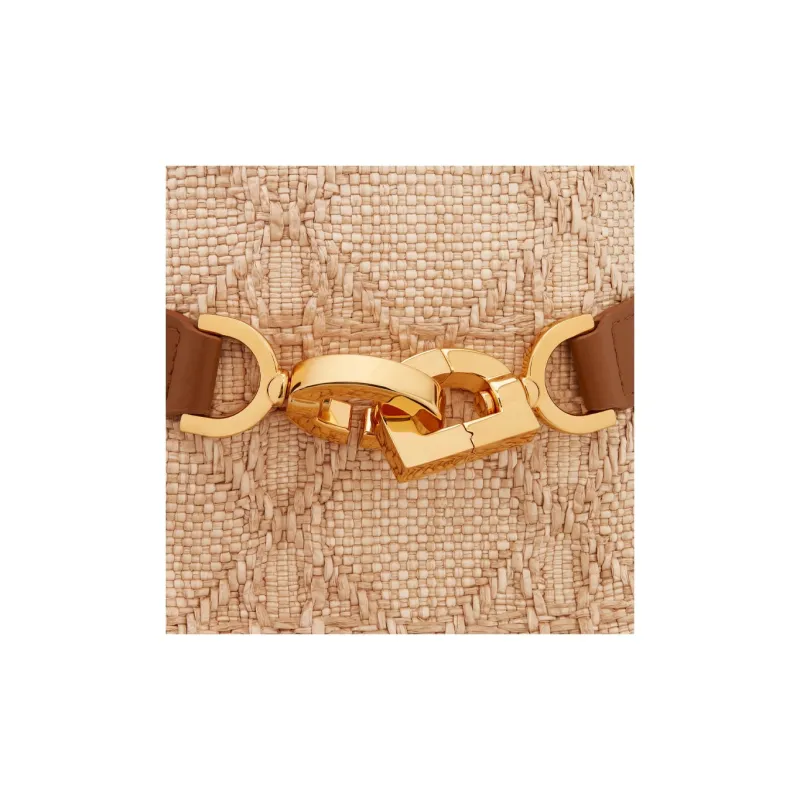 DIOR C'est Dior Natural Wicker Raffia With Calfskin Bucket Bag Handbag Shoulder Bag Women's Beige & Brown-5