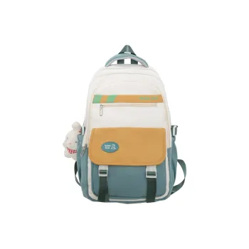 Deli Bear Nylon Backpack Regular Unisex Black/Blue/Purple/Red/Coffee