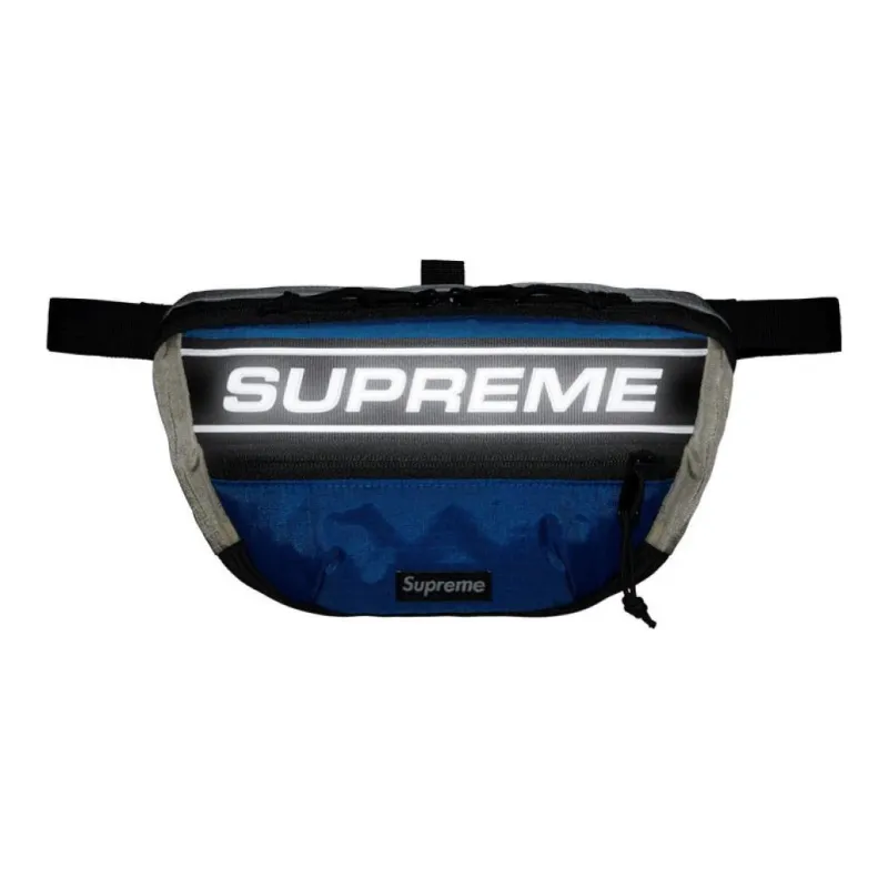 Supreme Waterproof Nylon Crossbody Bag, Fanny Pack Regular Unisex Blue Gray Multicolor-3