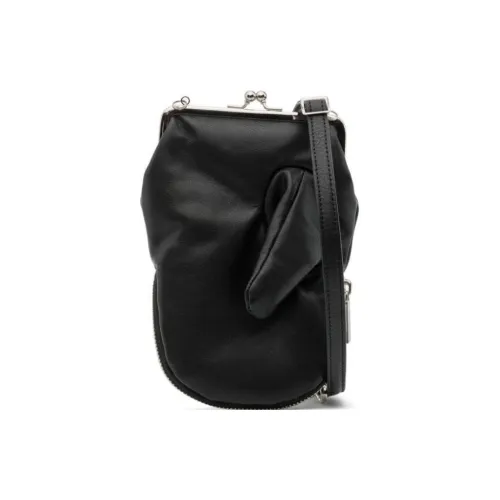 Yohji Yamamoto Calfskin Shoulder Bag Crossbody Bag Regular Women's Black