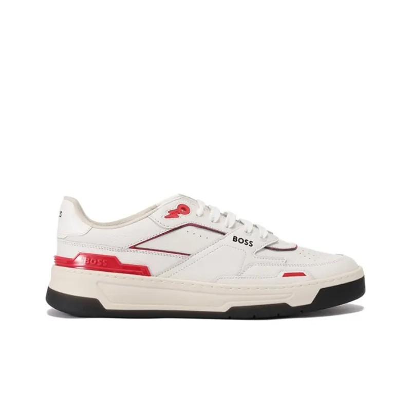 BOSS Logo-print Panelled Leather Sneakers-1