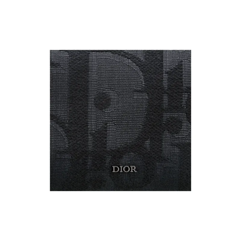 DIOR Extra Large Oblique Printed Fabric Toiletry Bag Regular Men's Black-4