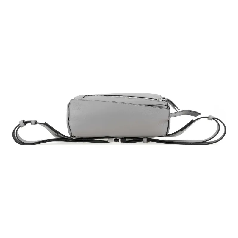 LOEWE Puzzle Smooth Cow Leather Sling Bag, Fanny Pack Small Size Women's Asphalt Gray-5