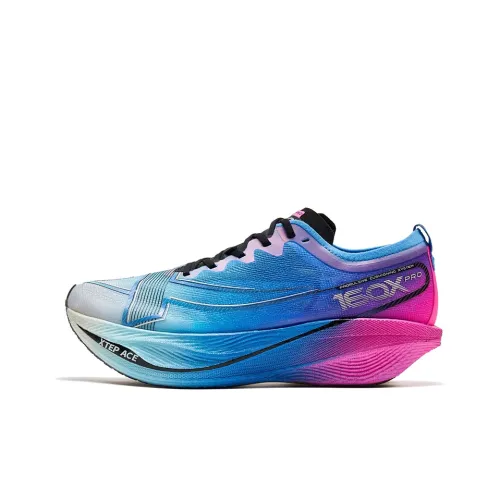 XTEP Racing 160X 5.0 PRO Running Shoes Men Low-Top Beijing Blue/Fluorescent Plum Pink