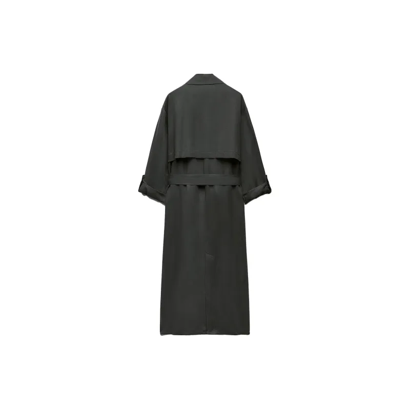 ZARA Trench Coats Women's Gray-1