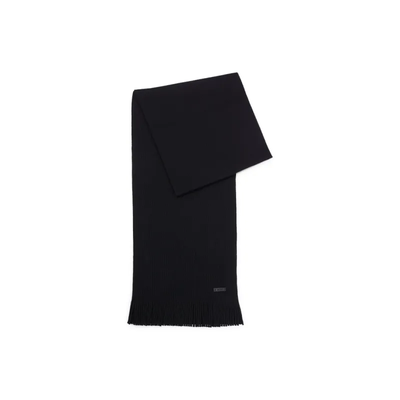 HUGO BOSS Logo Patch Raschel Knitted Scarf-0