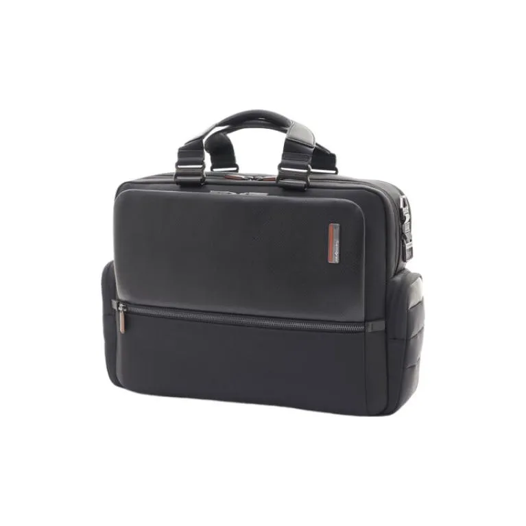 SAMSONITE Nylon And Leather Laptop Bag Handbag Medium Size Men's Black-1