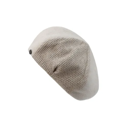 MARJAKURKI Blend Beret Shopping Bag Atmosphere Advanced Ash Gray Square Round Face Big Head Circumference Women's