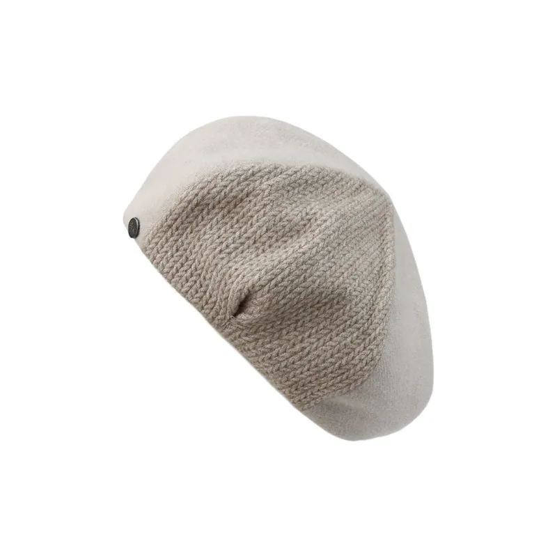 MARJAKURKI Blend Beret Shopping Bag Atmosphere Advanced Ash Gray Square Round Face Big Head Circumference Women's-0