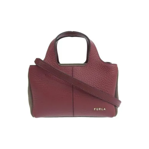 Furla Leather With Suede Tote Bag, Shopping Bag, Shoulder Bag, Crossbody Bag, Handbag Mini Women's Burgundy