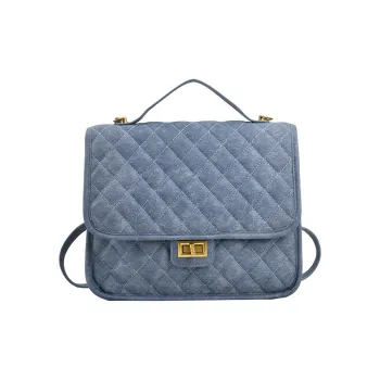 UNITE STAR PU Double-Shoulder Handbag Medium Size Women's Dark Blue/Black