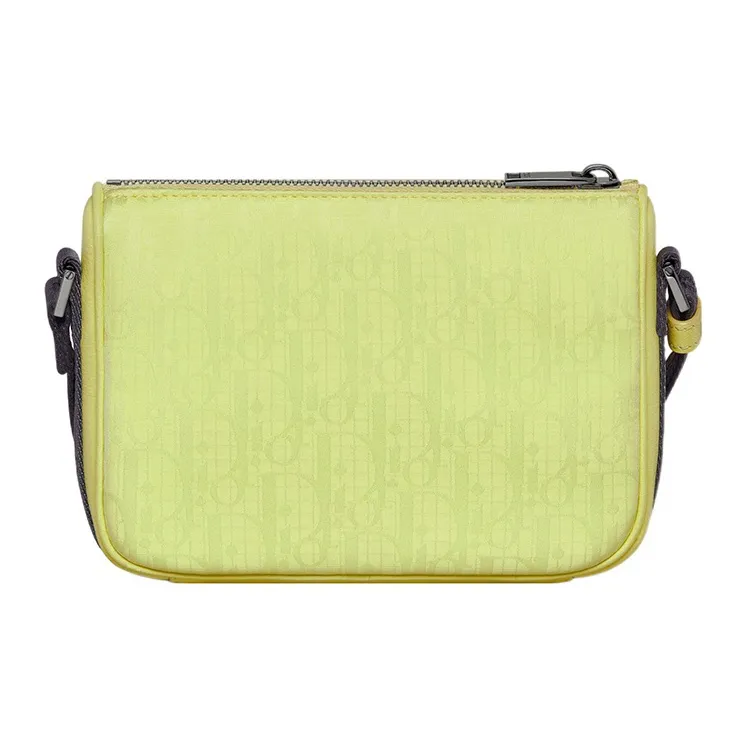 DIOR Nylon Shoulder Bag, Crossbody Bag Mini Unisex Yellow-3