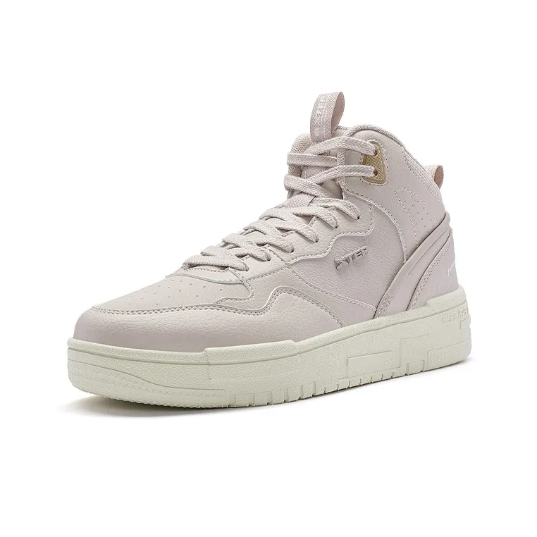 XTEP Thermal High Top Skateboard Shoes Women's Pink Tan Brown-1