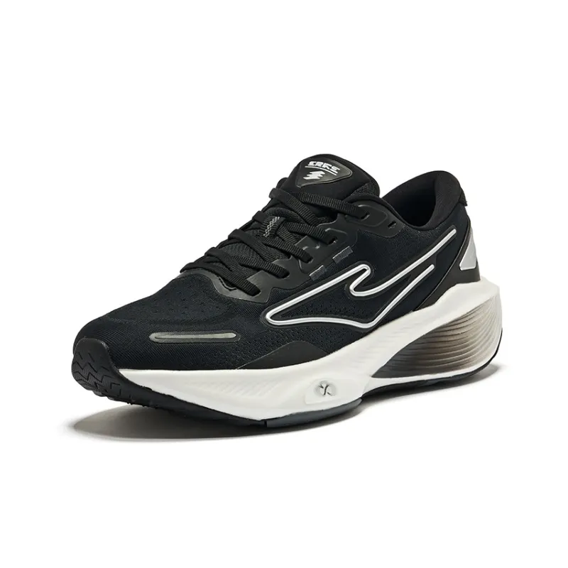 Erke Odd Bullet 5.0 Cushioning Wear Resistant Low Top Running Shoes Men's Jet Black Bright Silver-2