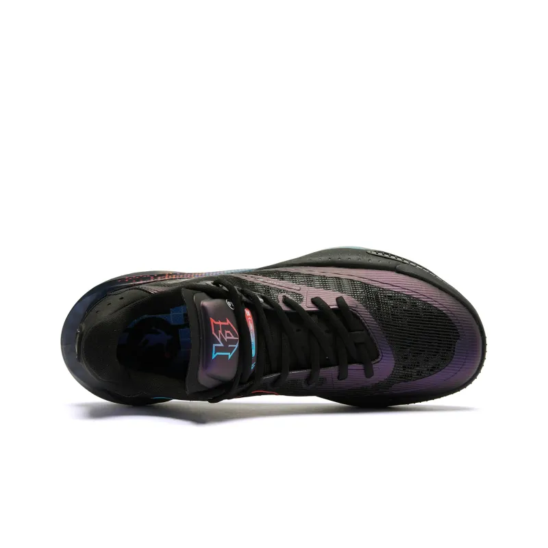 QIAODAN Sharp RISE Pixel Cushioning Anti Slip And Wear Resistant Low Top Basketball Shoes Men's Black Blue-2
