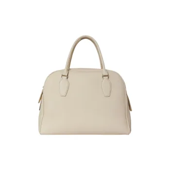 THE ROW Soft Grain Deer Leather Bowling Bag, Handbag Regular Women's Ivory White