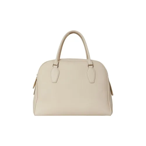 THE ROW Soft Grain Deer Leather Bowling Bag, Handbag Regular Women's Ivory White