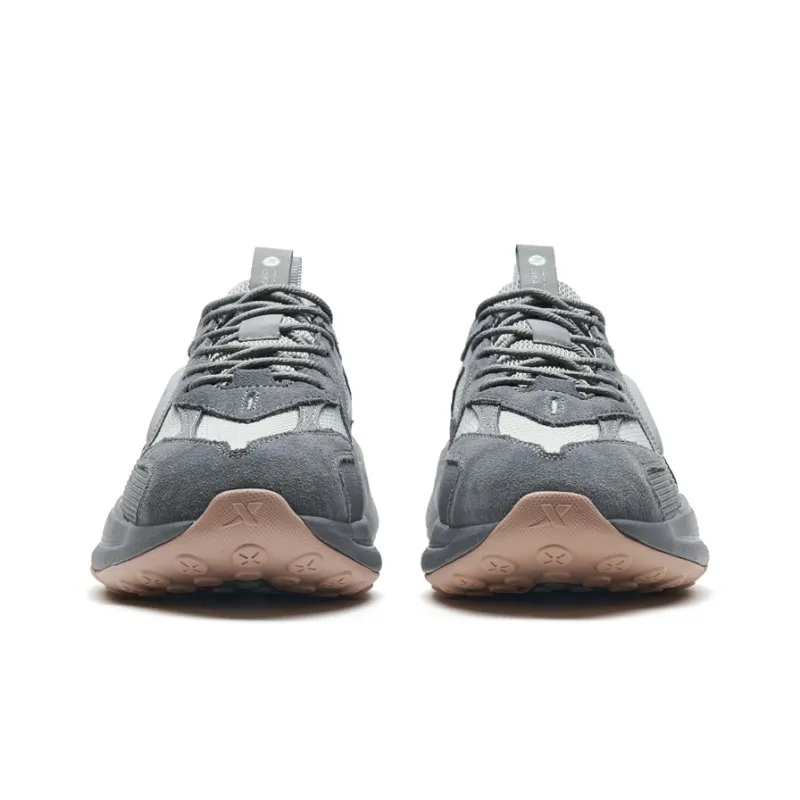 XTEP Casual Shoes Women's Low-Top Smoke Gray/Elegant Gray/Charcoal Gray-3