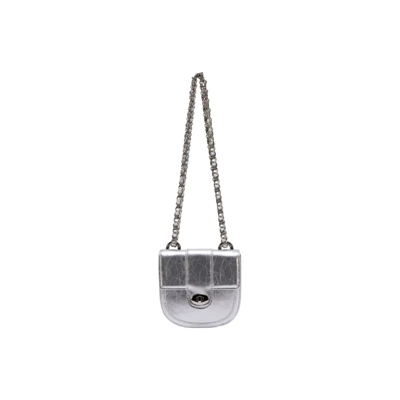 CARDINAL RED Cow Leather Saddle Bag Crossbody Bag Regular Women's Silver-1