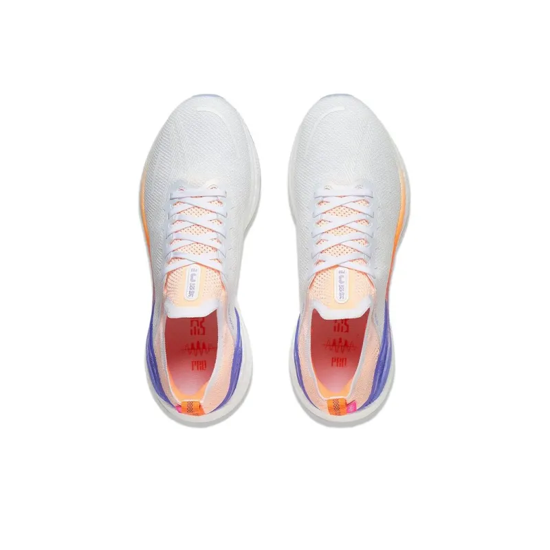 LiNing YueYing 3.0 Pro Durable Breathable Low Top Marathon Running Shoes Men's White Orange Purple-3
